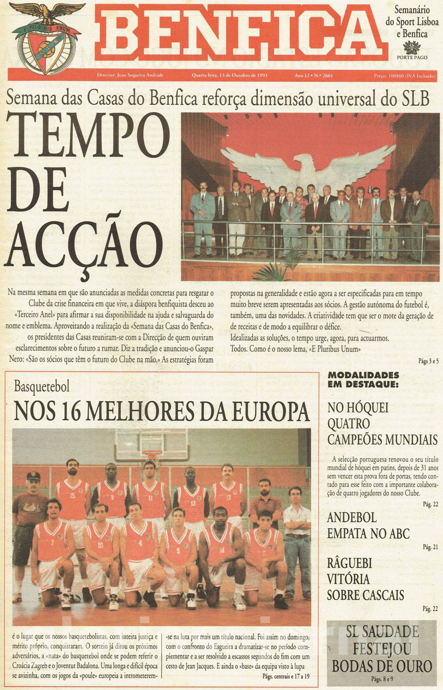 jornal o benfica 2661 1993-10-13